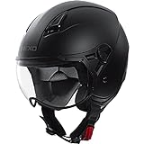 Nexo Jethelm Motorradhelm Helm Motorrad Mopedhelm Demi Jet Helm City II Mattschwarz M, Unisex, Chopper/Cruiser, Ganzjährig, Thermoplast, matt schwarz