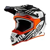 O'NEAL | Motocross-Helm | MX Enduro | ABS-Schale, Sicherheitsnorm ECE 22.05, Lüftungsöffnungen für optimale Belüftung & Kühlung | 2SRS Helmet Spyde 2.0 | Erwachsene | Schwarz Weiß Orange | Größe M