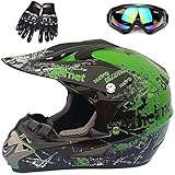 ZJRA Jugend Motorradhelme,Kinderfahrradreithelm,Junge Und Mädchen, Roller Ski ATV Helm,DOT/ECE-Zertifizierung,Geeignet Für Alle Jahreszeiten,24,M