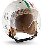 Soxon® SK-55 „Imola“ · Kinder Jet-Helm · Motorrad-Helm Kinder-Helm Roller-Helm Kids Scooter-Helm Vespa Bobber Mofa-Helm Chopper Retro · ECE 22.05 Visier Schnellverschluss SlimShell Tasche XS (51-52cm)